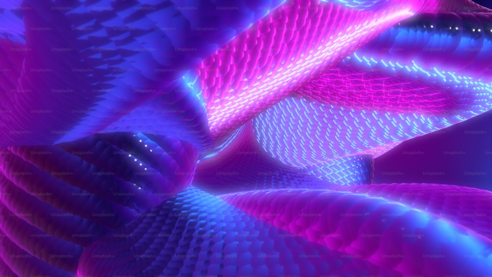 ein computergeneriertes Bild eines rosa und blauen Musters