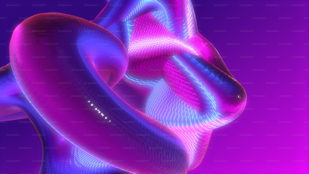 a pink and blue object with a purple background