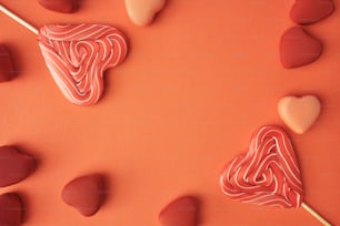 a couple of lollipops sitting on top of a table