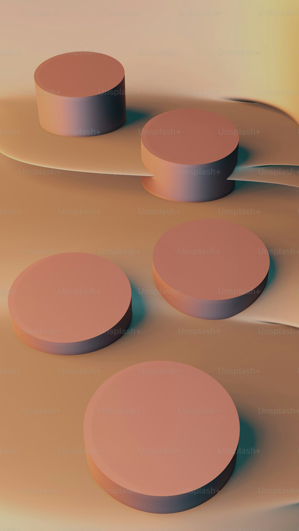 a group of circles sitting on top of a table