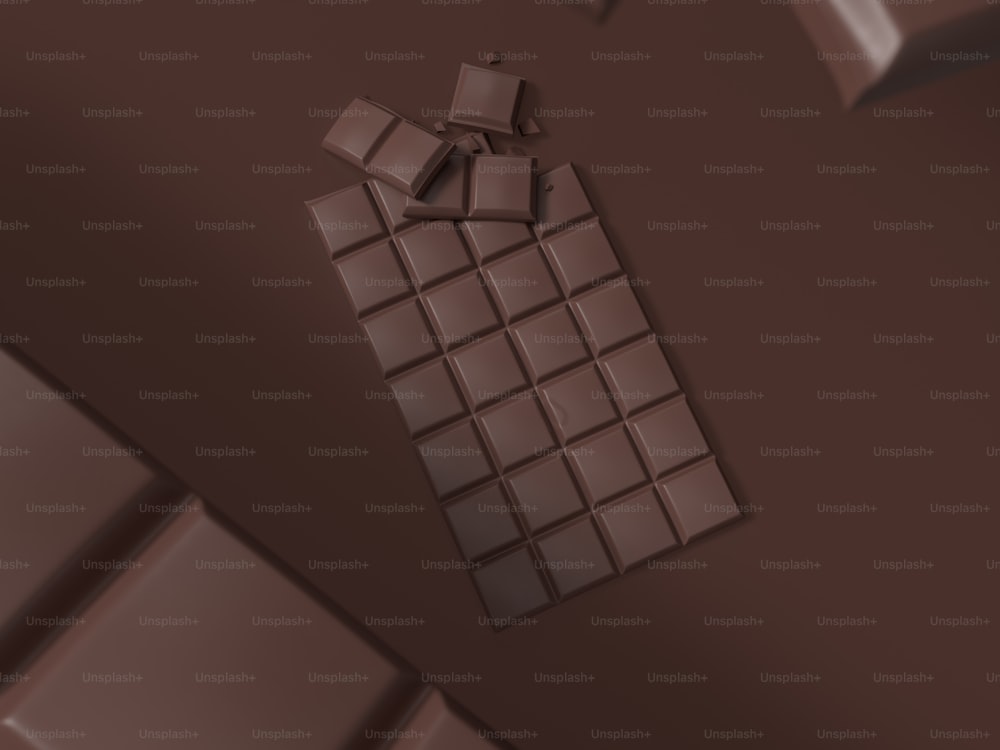 a chocolate bar with a bite taken out of it