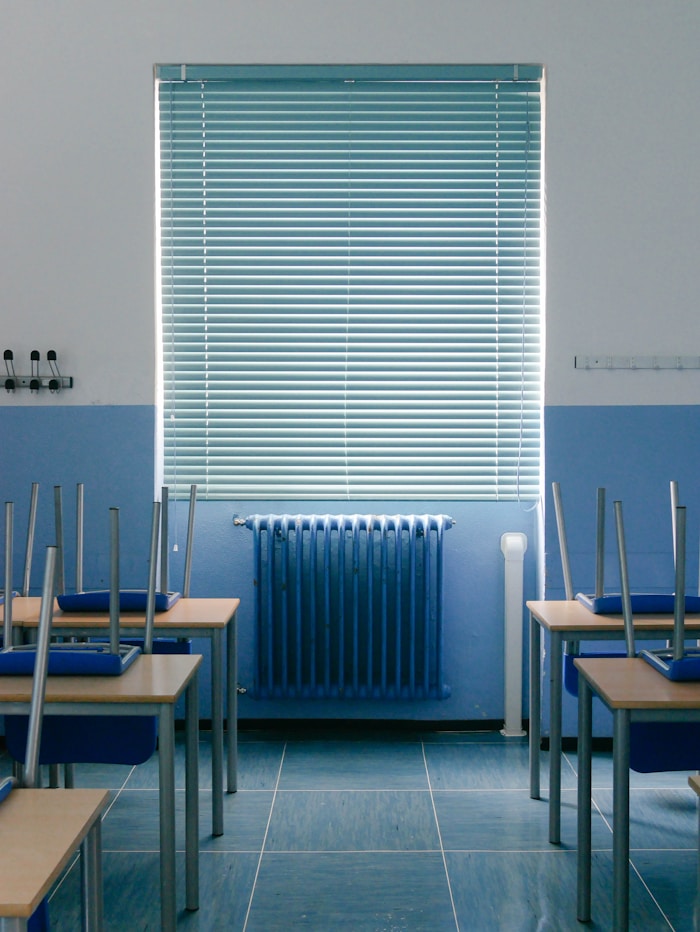 Window blinds in a bright interior