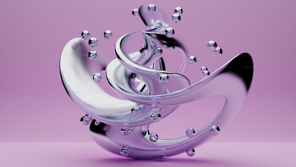 Un objeto púrpura y blanco con muchas burbujas