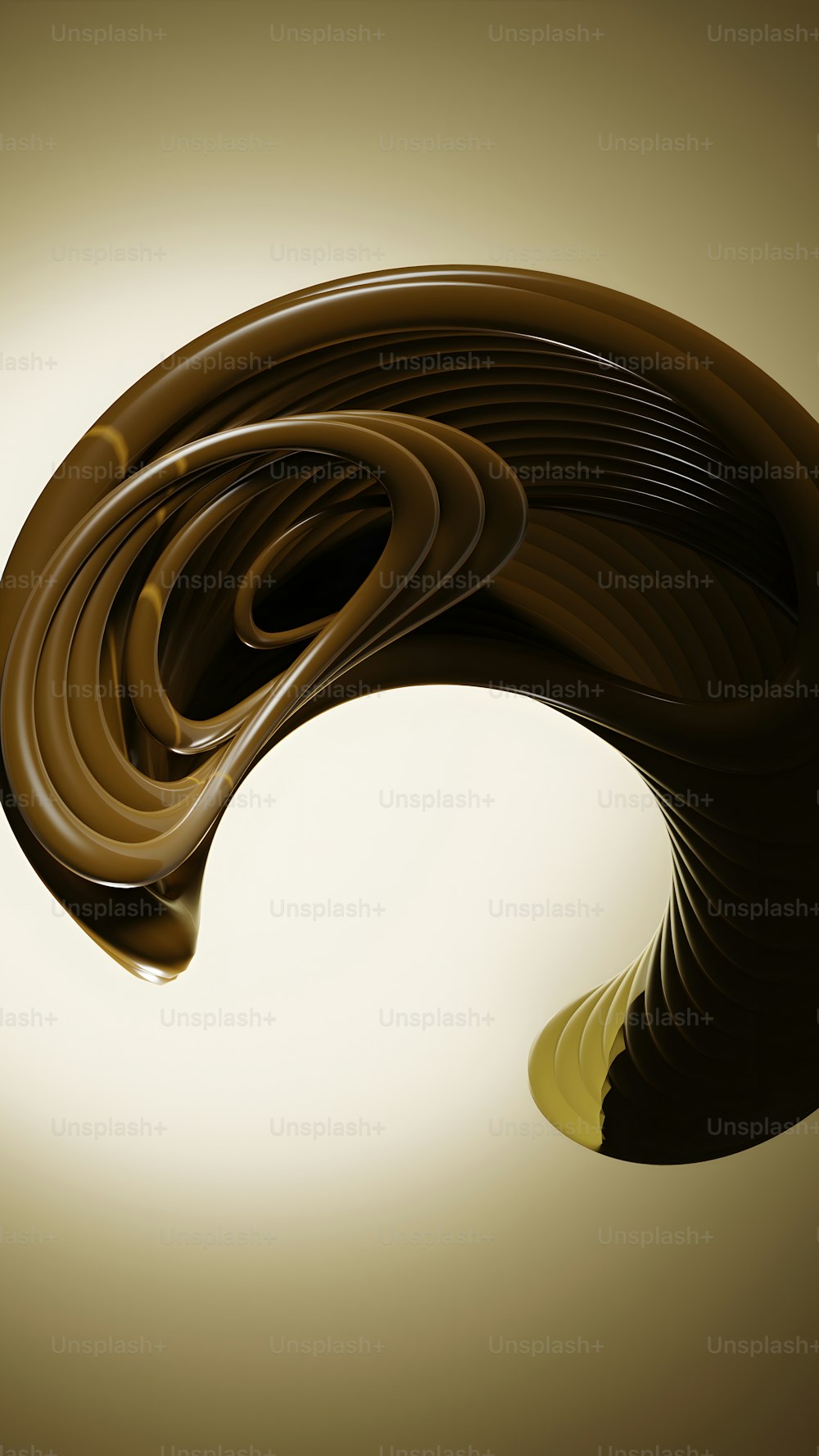 a swirl of chocolate on a white background