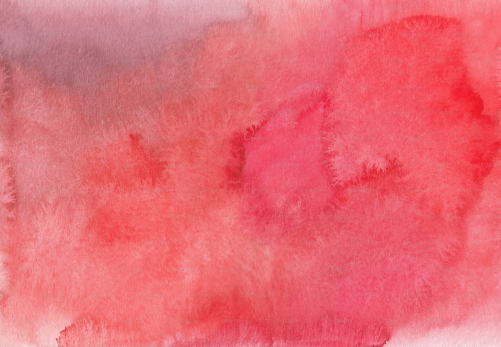 a painting of pink and red colors on a white background