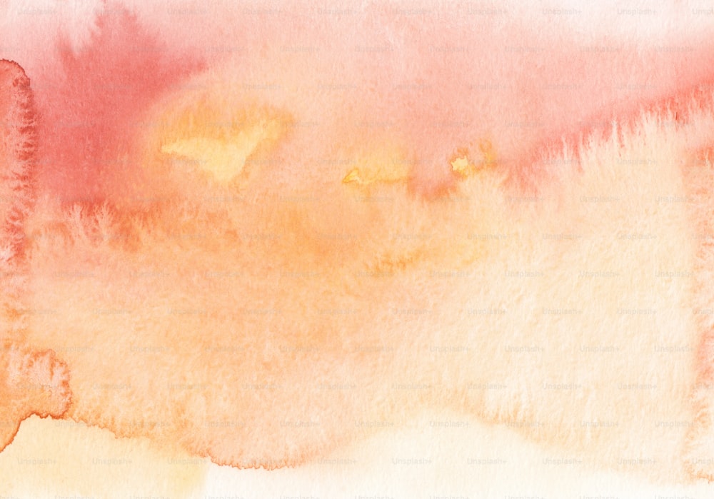 a watercolor painting of a pink and yellow background