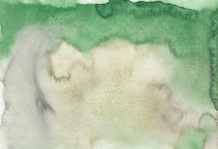 녹색과 흰색 배경의 수채화 그림
