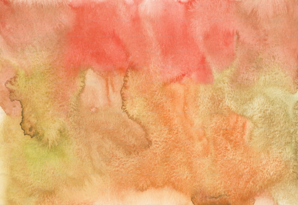 a watercolor painting of different shades of pink, yellow, and green