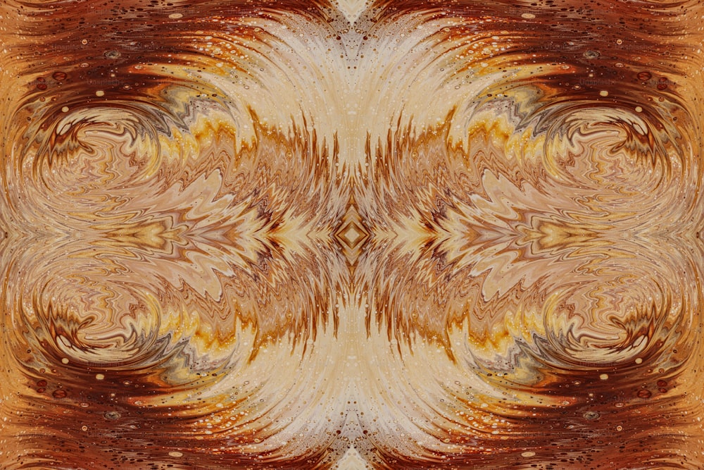 Una imagen de un diseño abstracto en marrón y amarillo