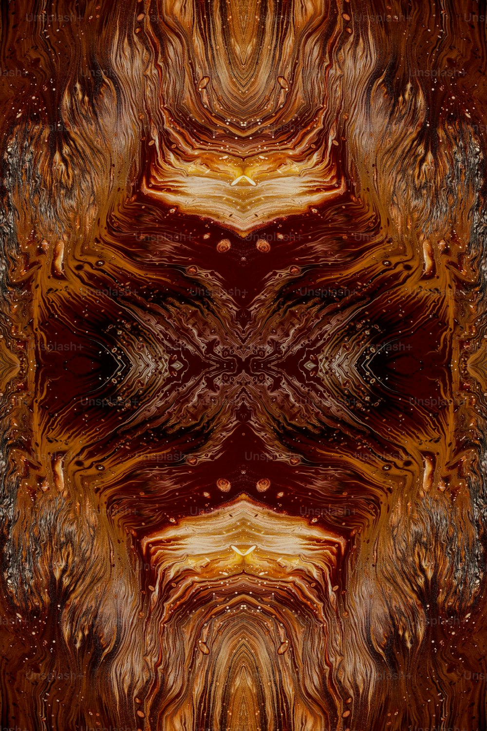 Una imagen abstracta de un patrón marrón y naranja