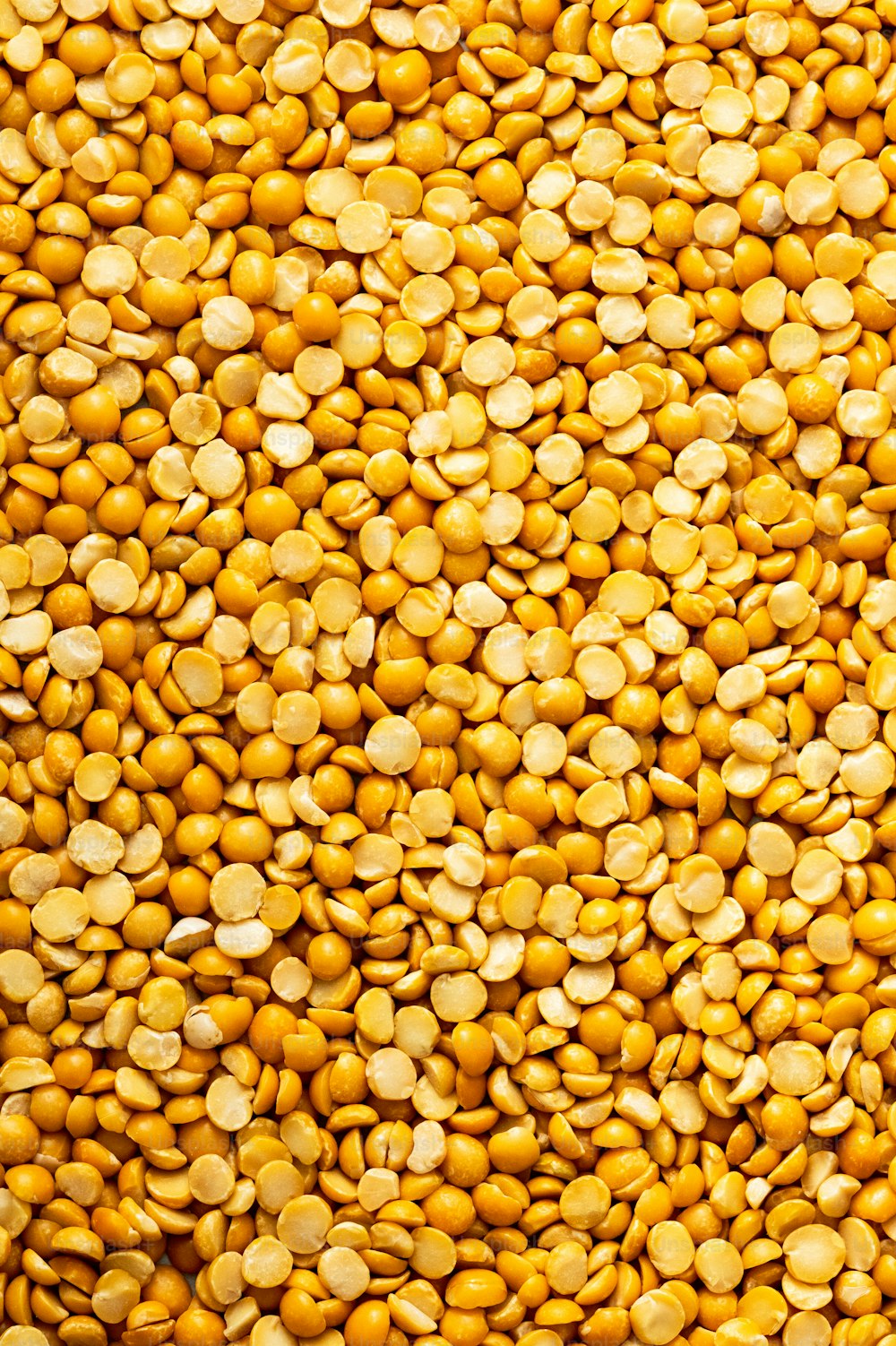 um close up de um monte de lentilhas amarelas