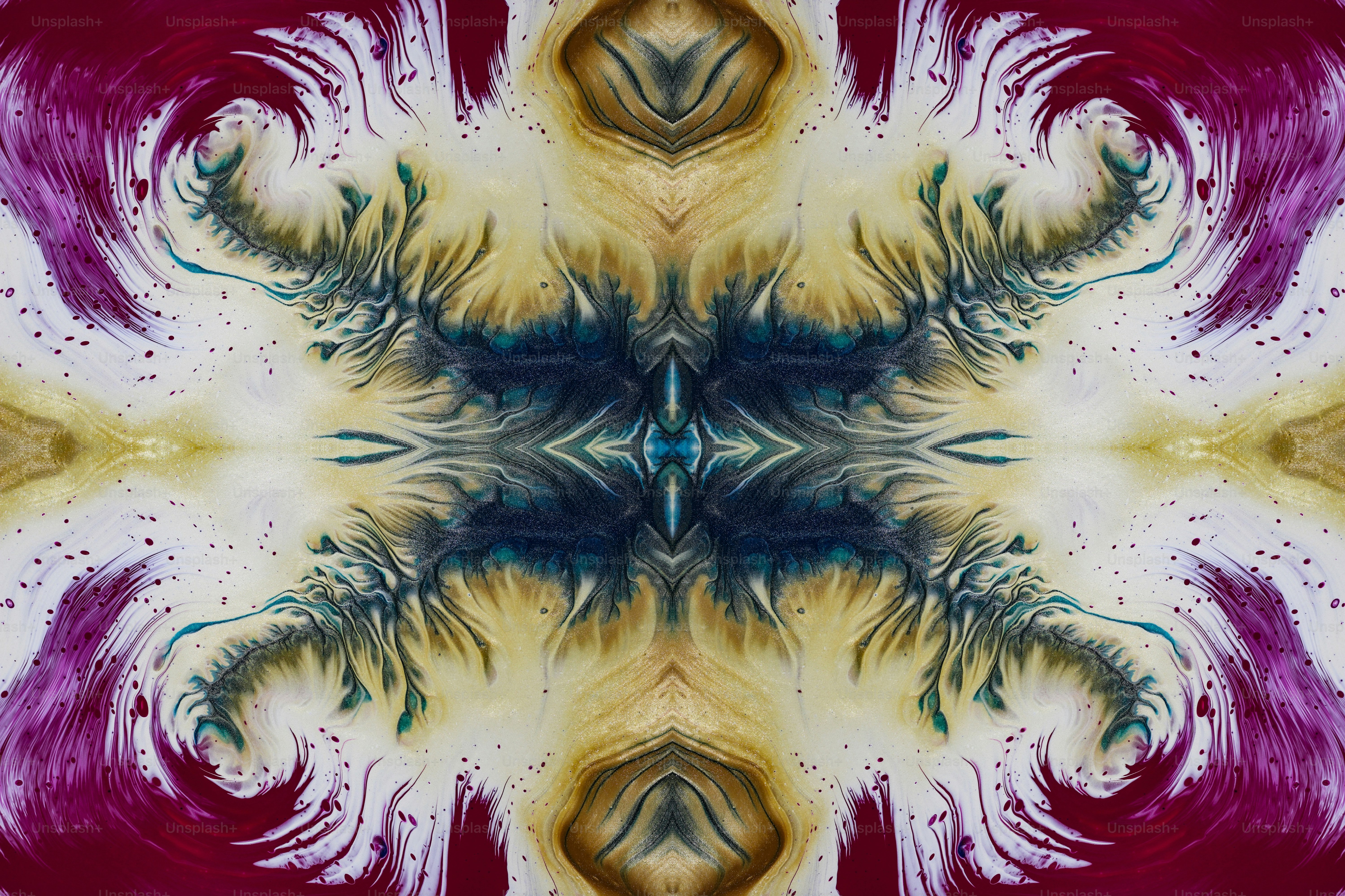 an abstract image of a flower with many colors