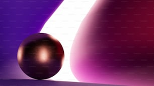 Un objeto púrpura y rojo con una franja blanca en el fondo
