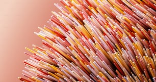 a close up of a bunch of different colored straws