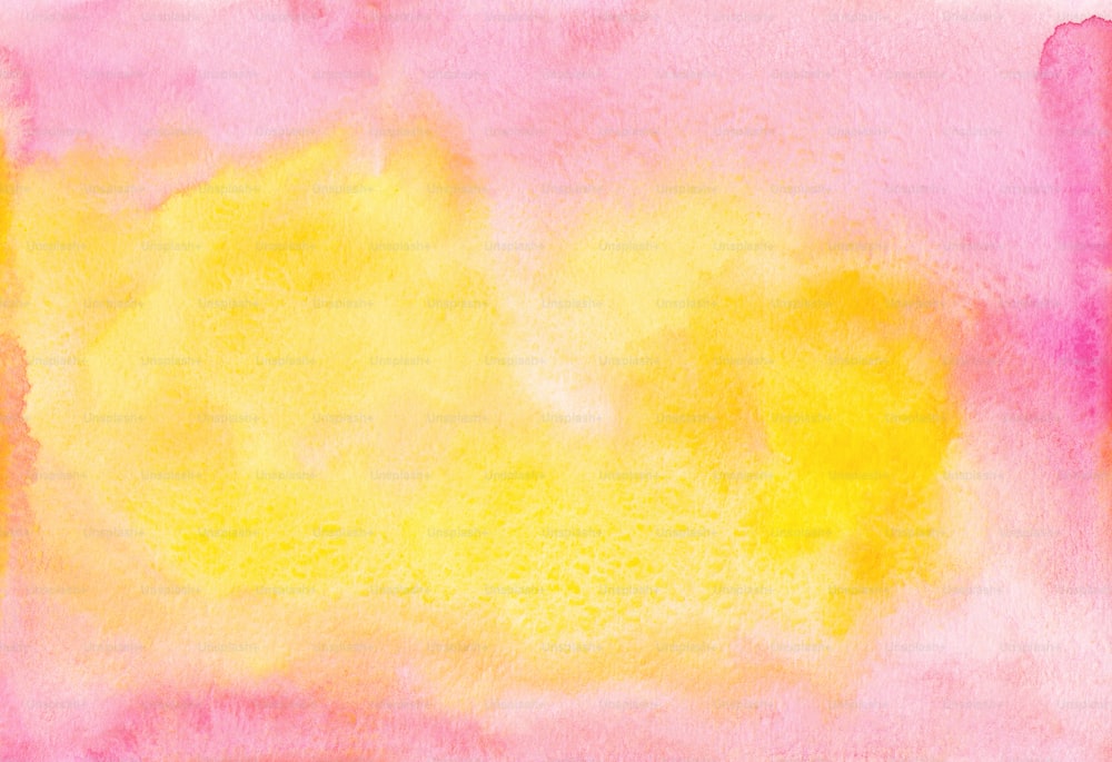 ein Aquarell mit gelben und rosa Farben