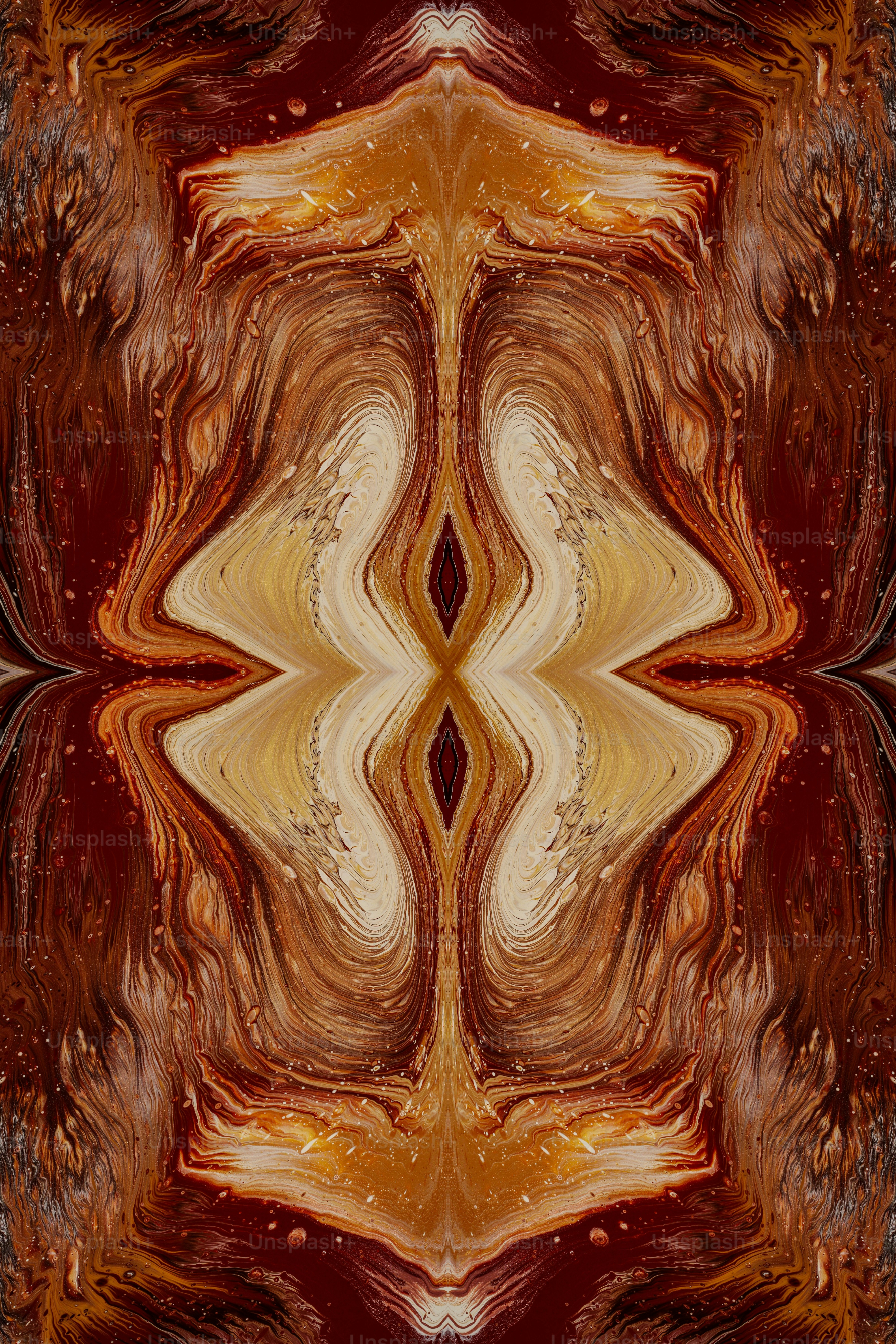 an abstract image of a red, yellow and brown pattern