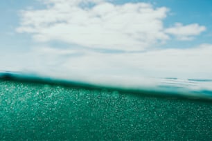 a view of the ocean from the bottom of a wave