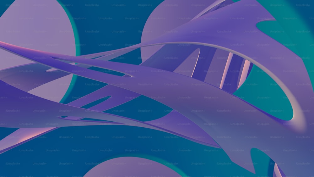 a blue and purple abstract background with curved lines