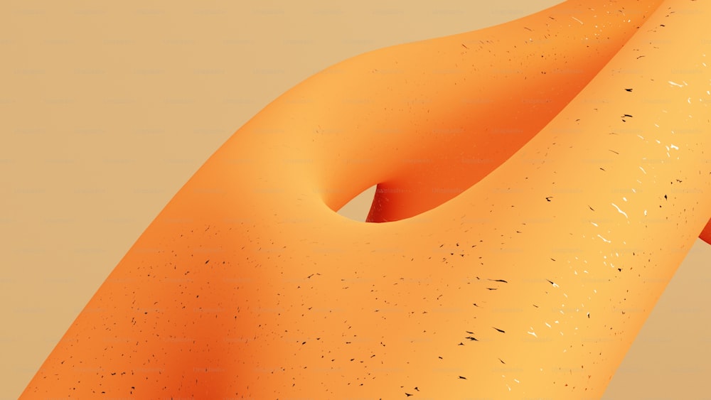 a close up of a very large orange object