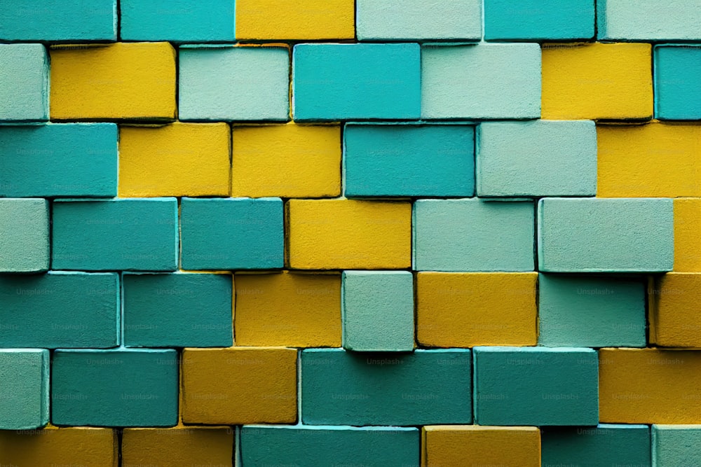 Un primer plano de una pared hecha de bloques