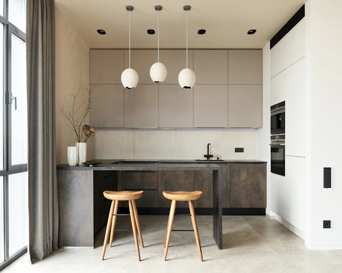 Modern handleless kitchen