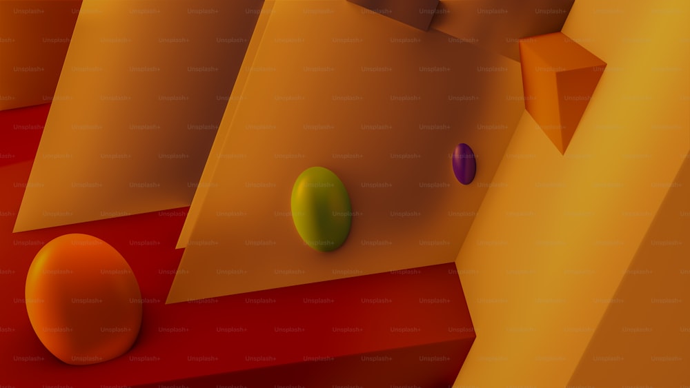 Una imagen generada por computadora de un objeto naranja y verde