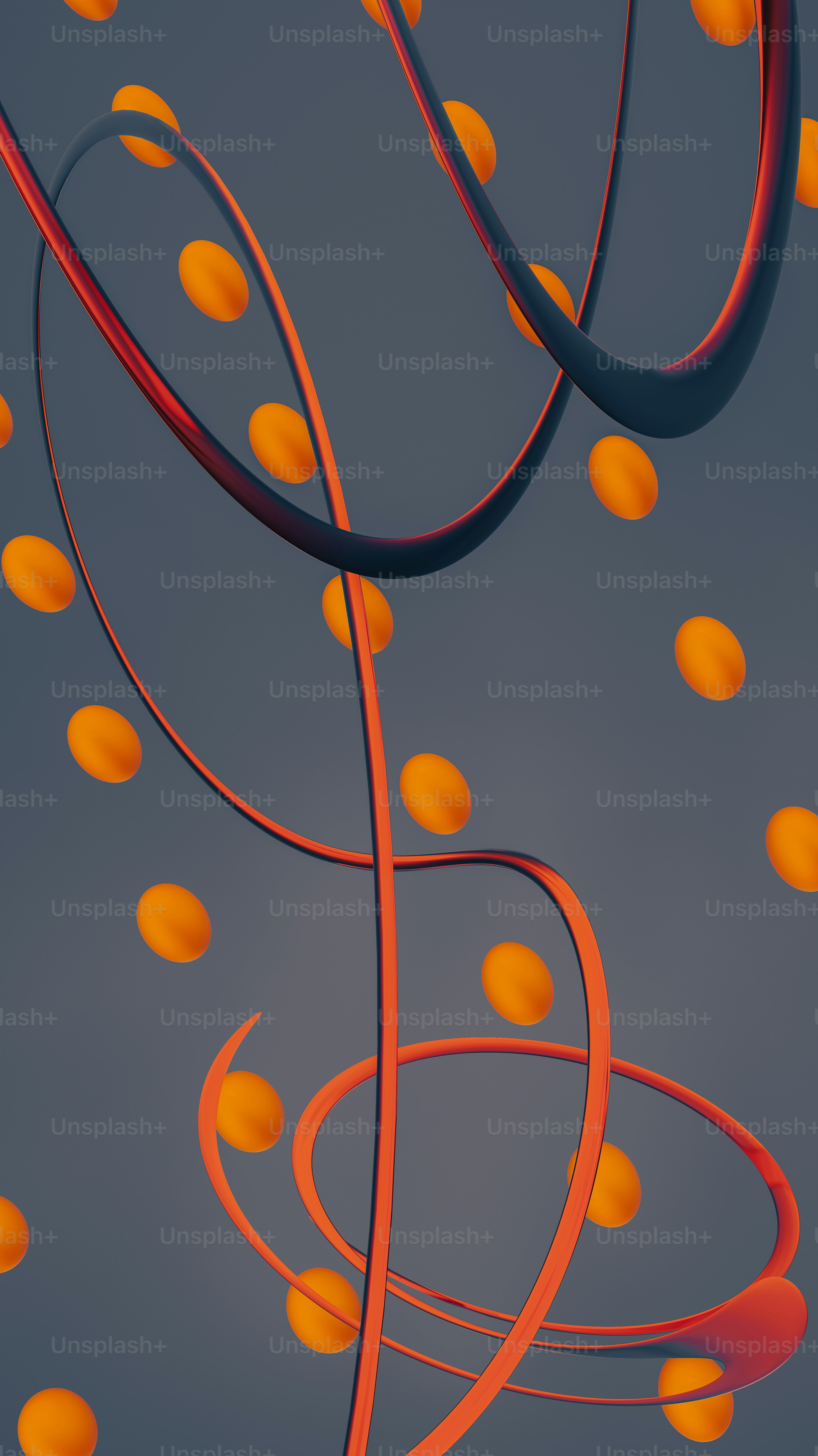 A bunch of orange balls floating in the air photo – Abstract Image on ...
