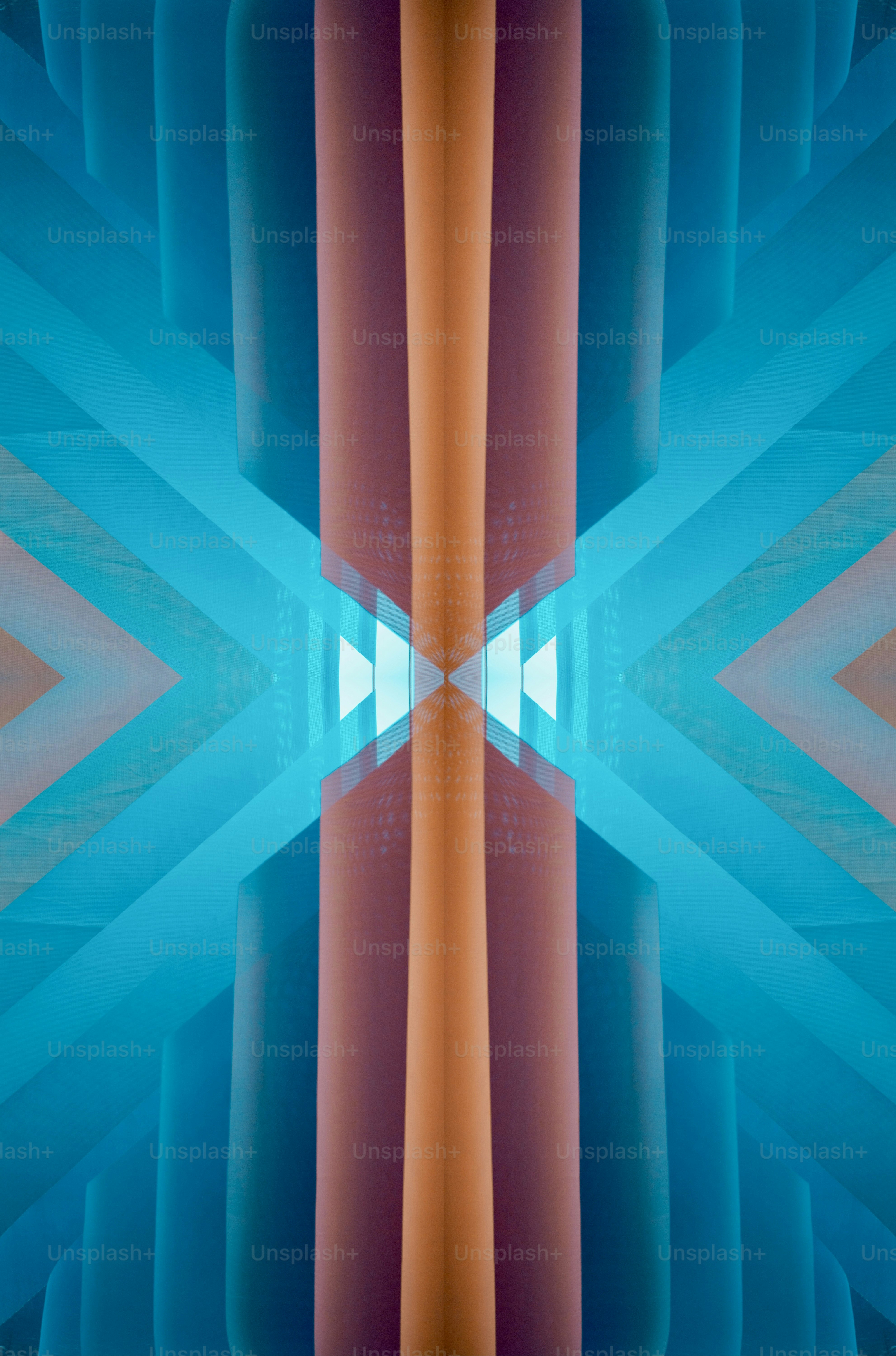 Una imagen abstracta de un diseño azul y naranja