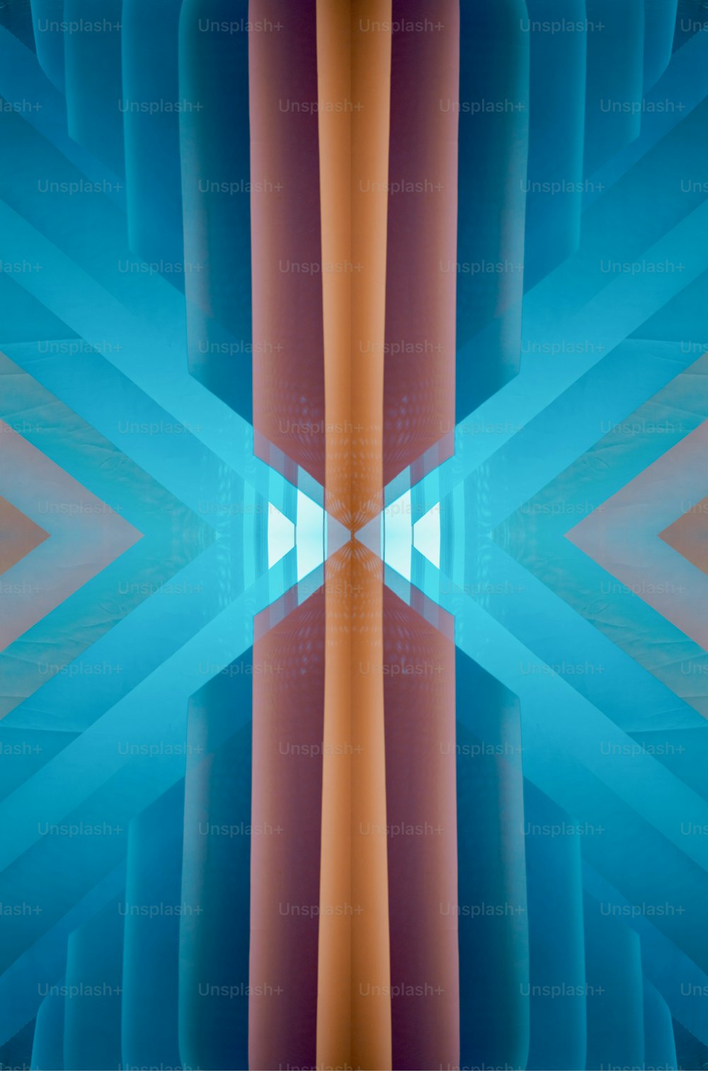 Une image abstraite d’un design bleu et orange