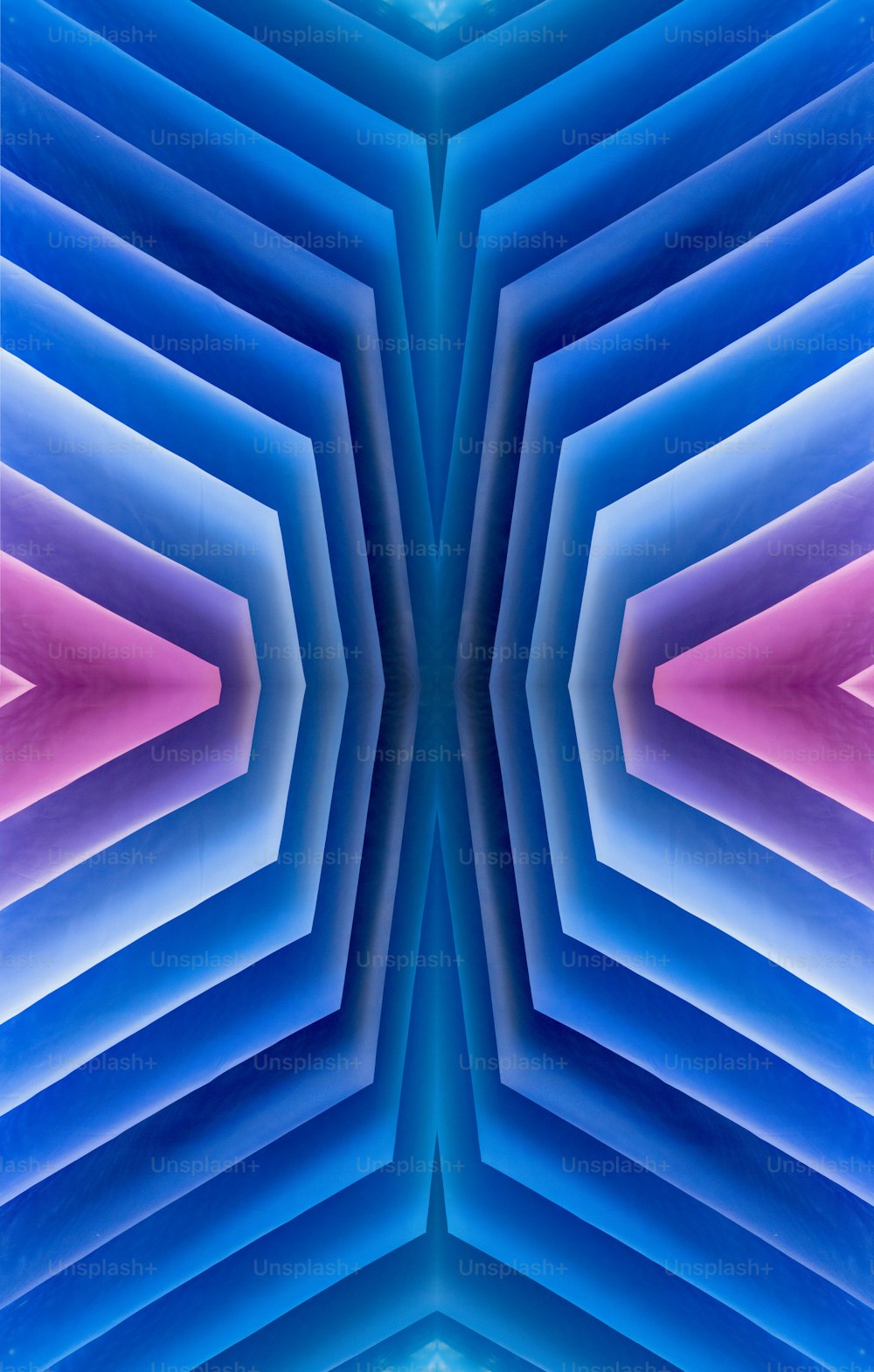 an abstract image of a blue and pink structure