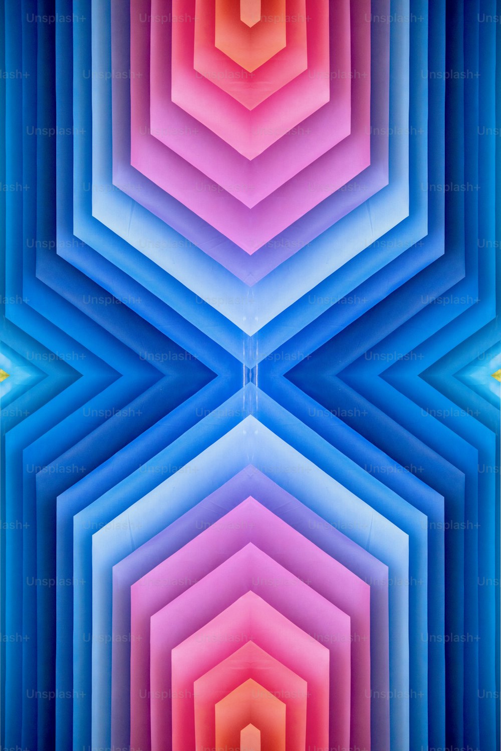 an abstract image of a multicolored hexagonal structure