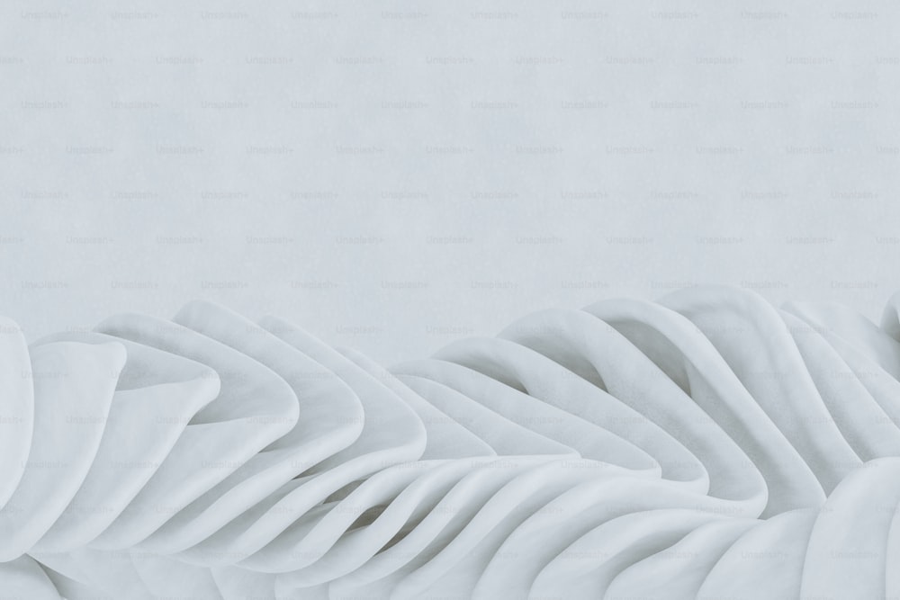 um close up de uma escultura branca em um fundo branco