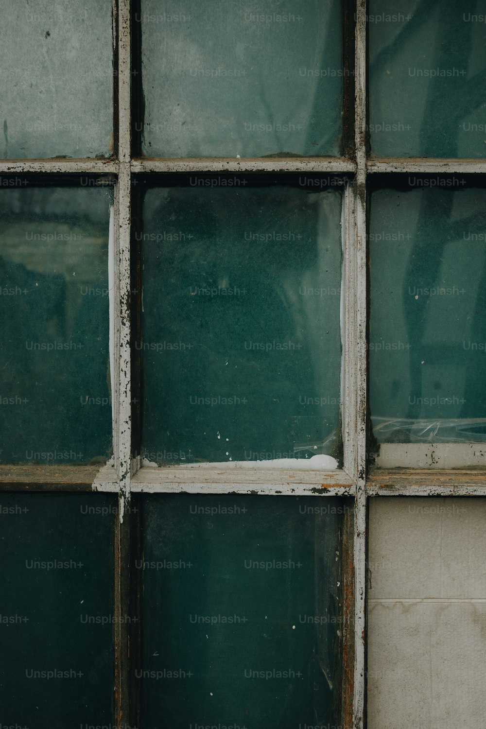 a close up of a window with glass