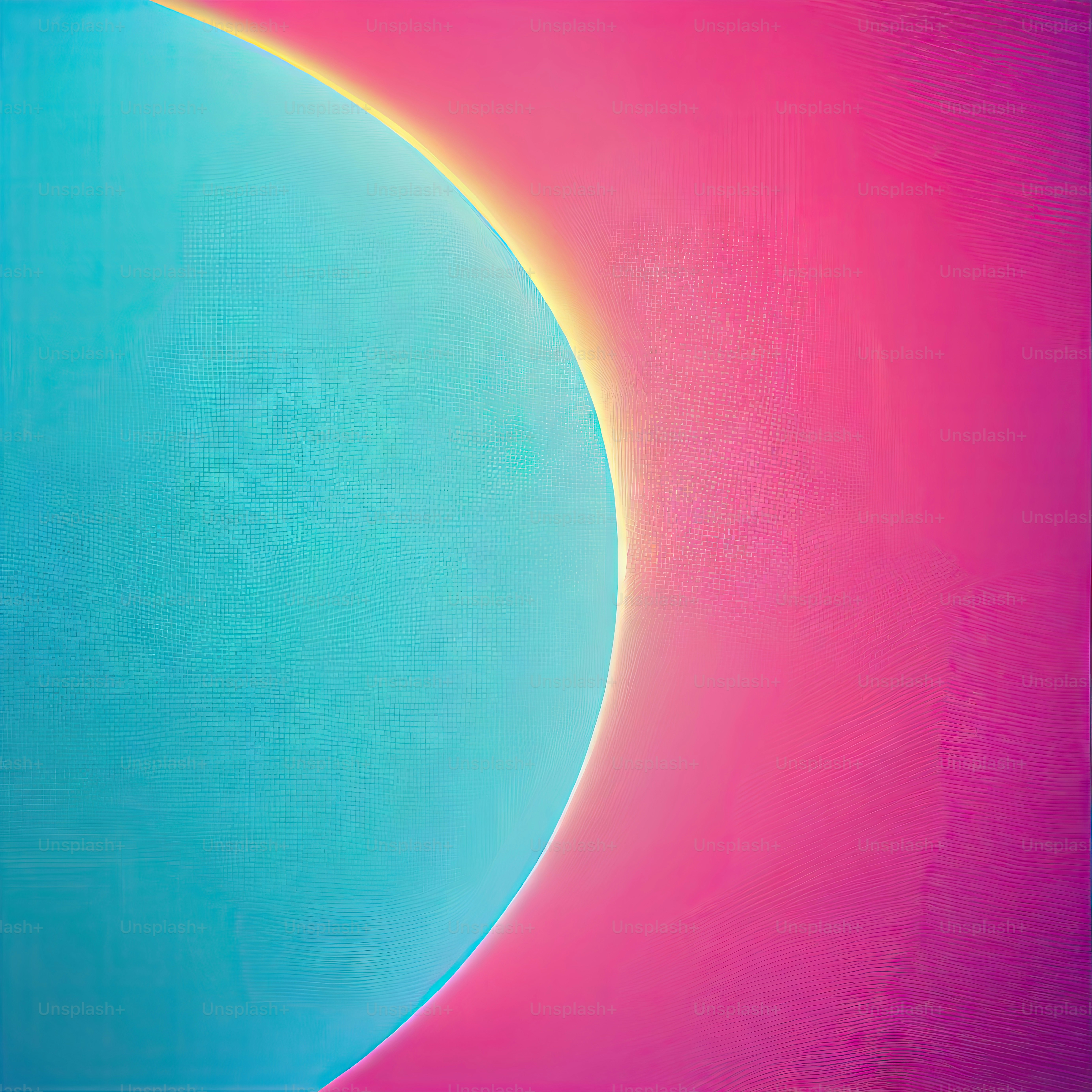 Ein abstraktes Gemälde eines blauen und rosa Kreises