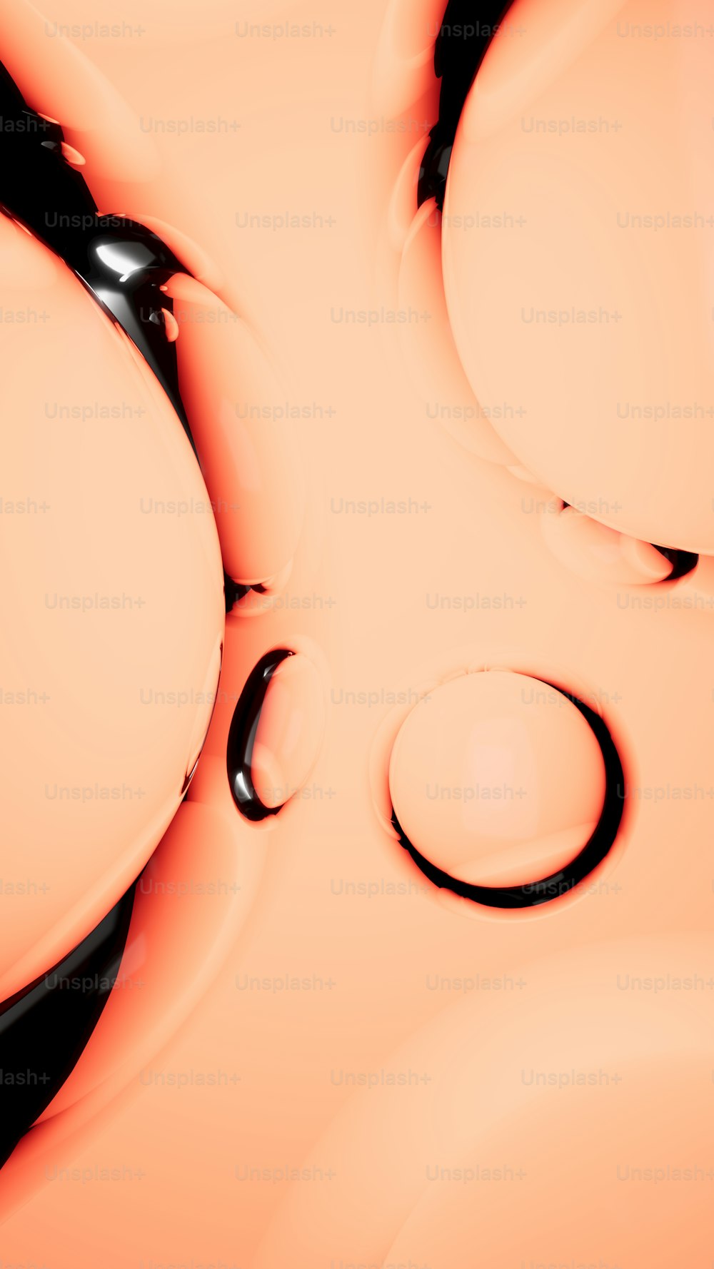 um close up de gotículas de água em uma superfície laranja