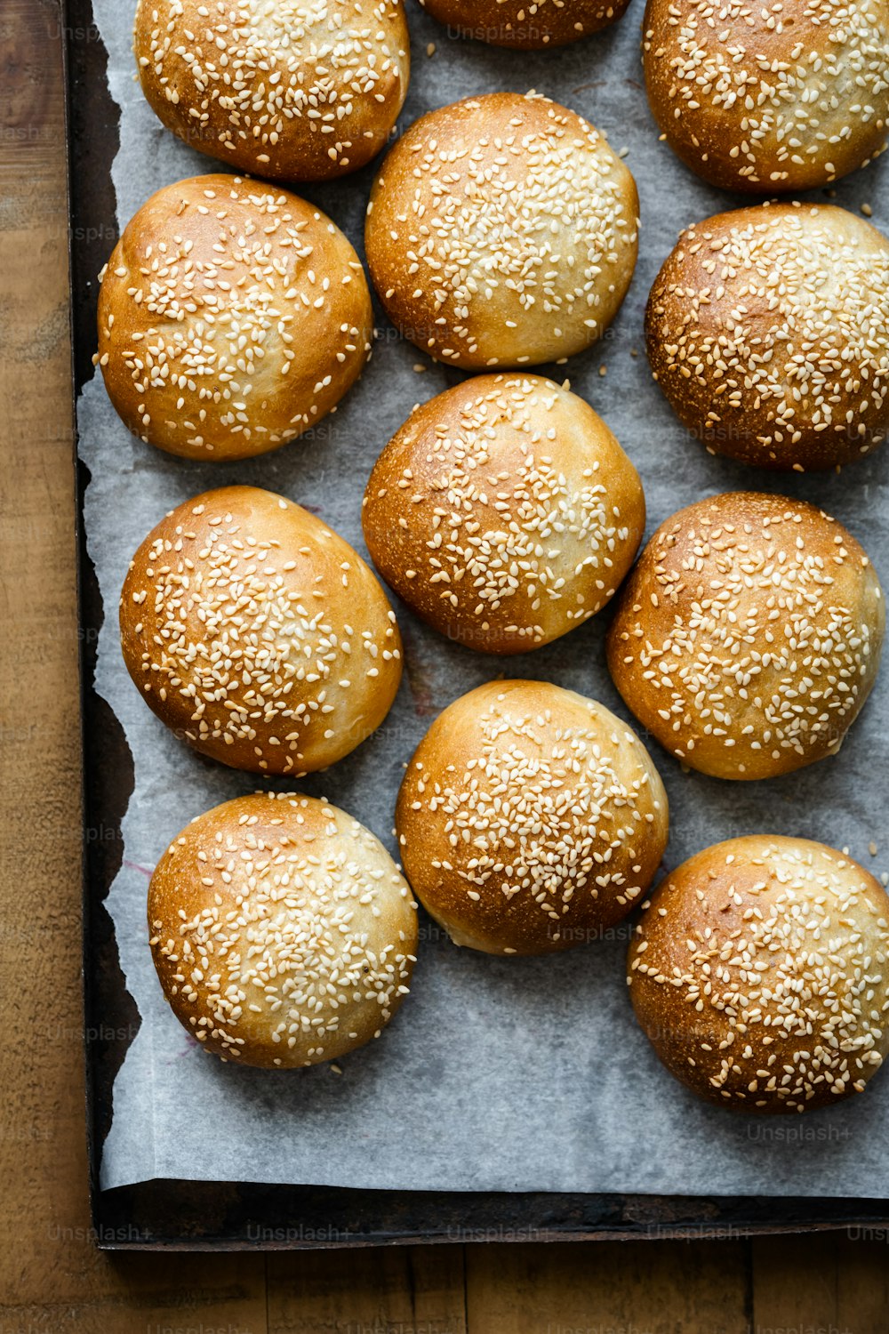 a bunch of buns that are on a table