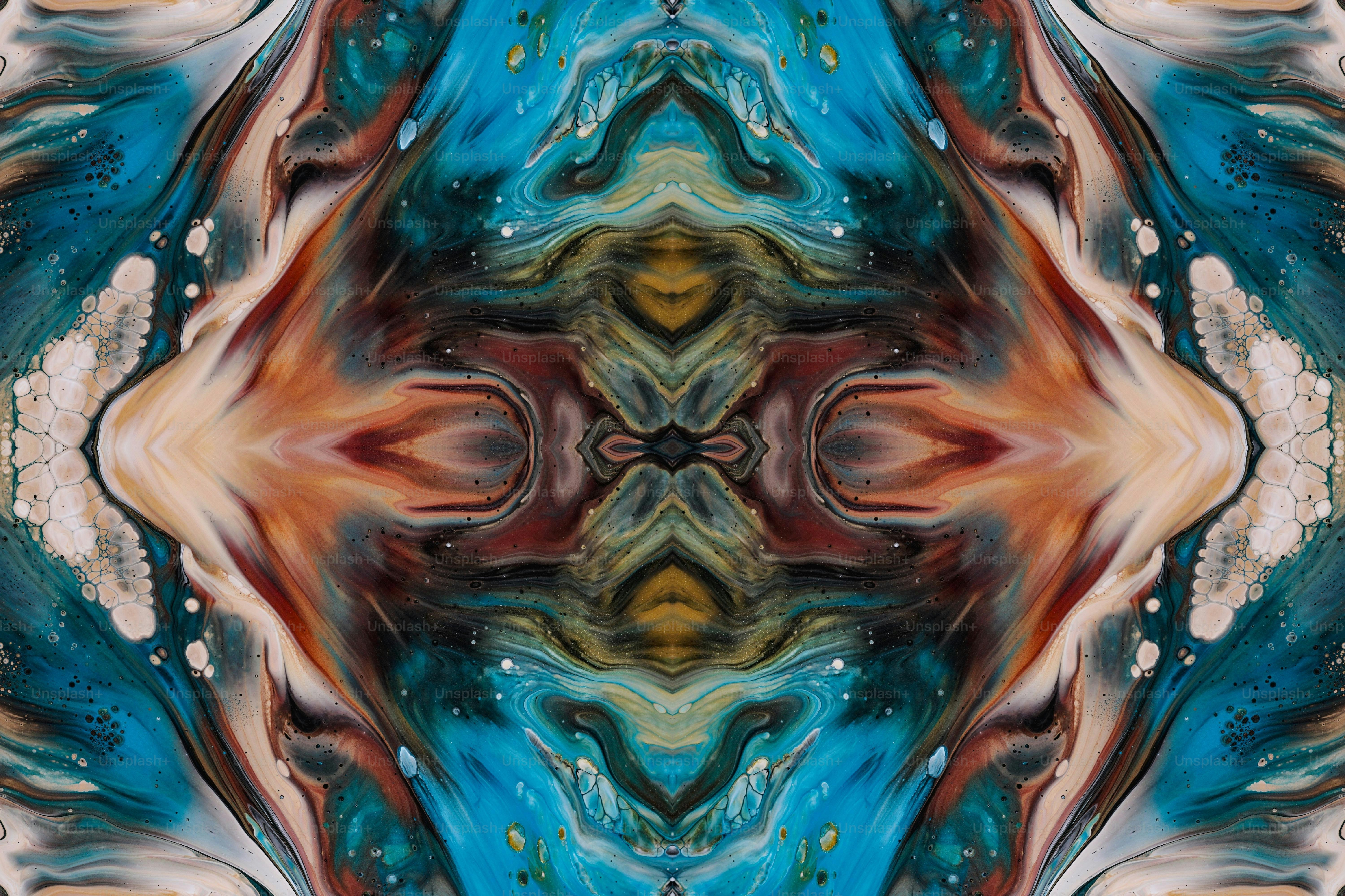 an abstract image of a blue and brown pattern