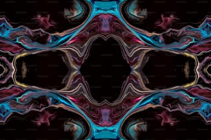 Una imagen abstracta de un fondo negro con colores azul y rosa