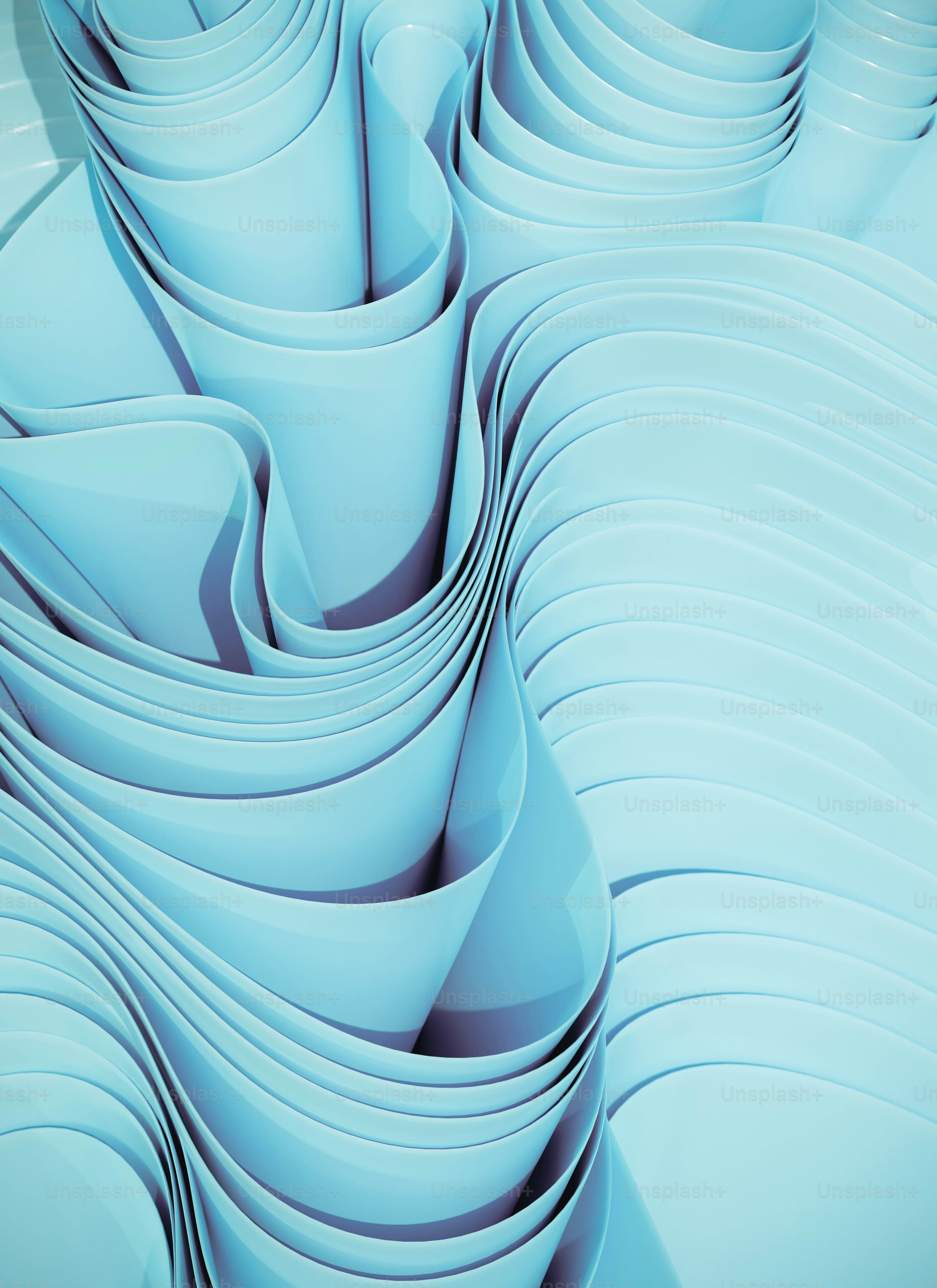 A bunch of blue plates stacked on top of each other photo – Wallpapers ...