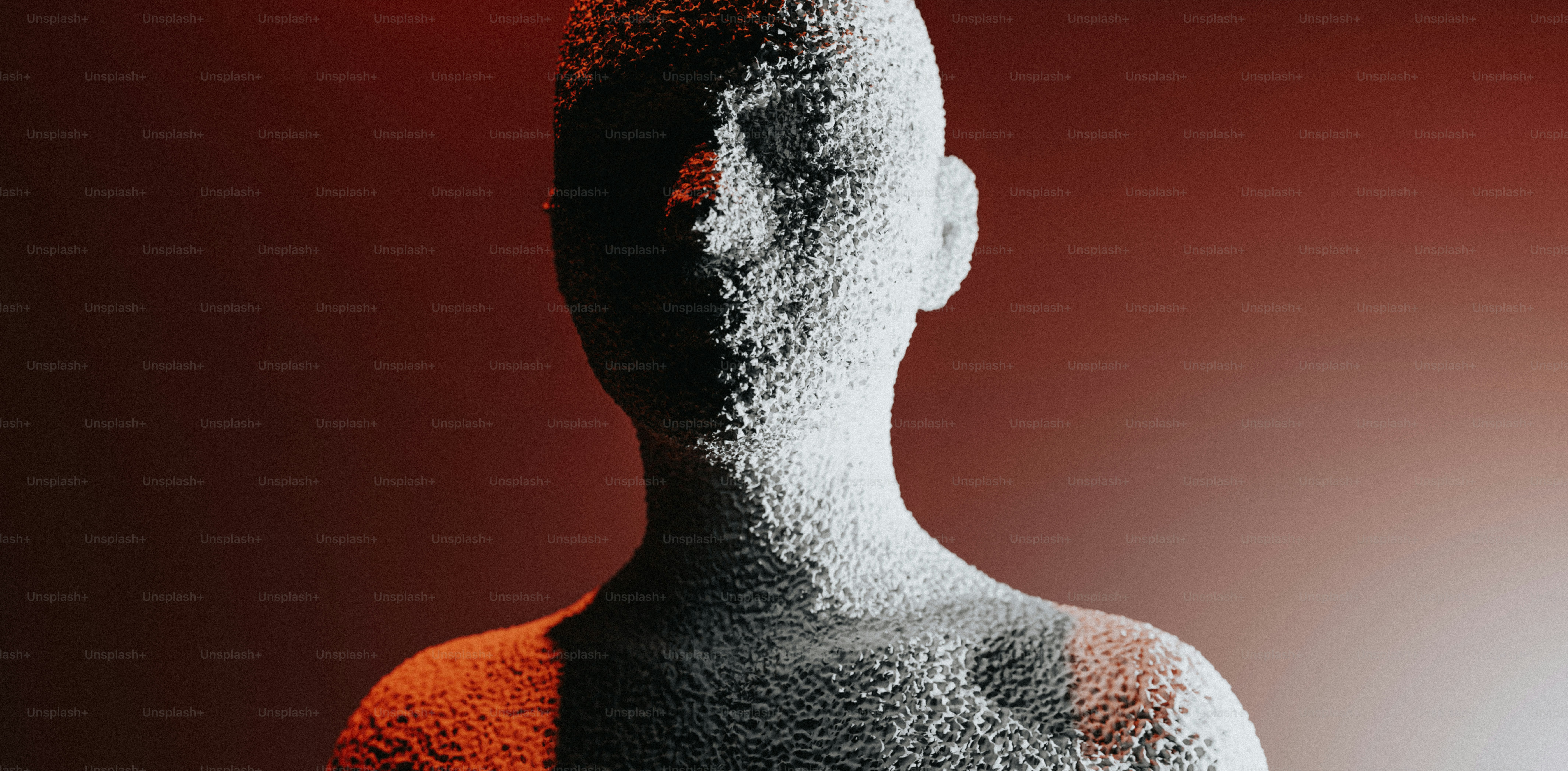 a woman's head is made up of dots