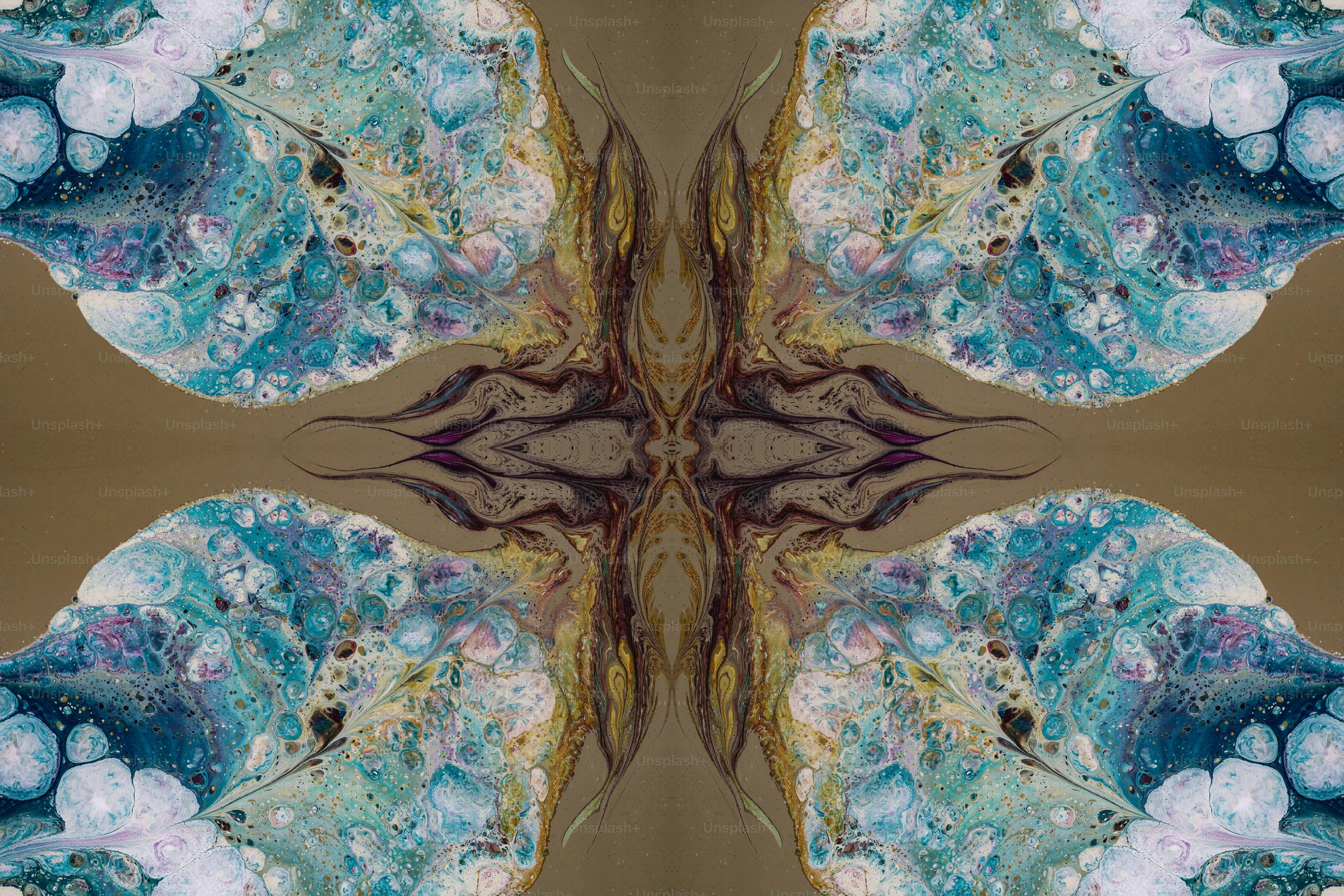 an abstract image of a flower and leaves