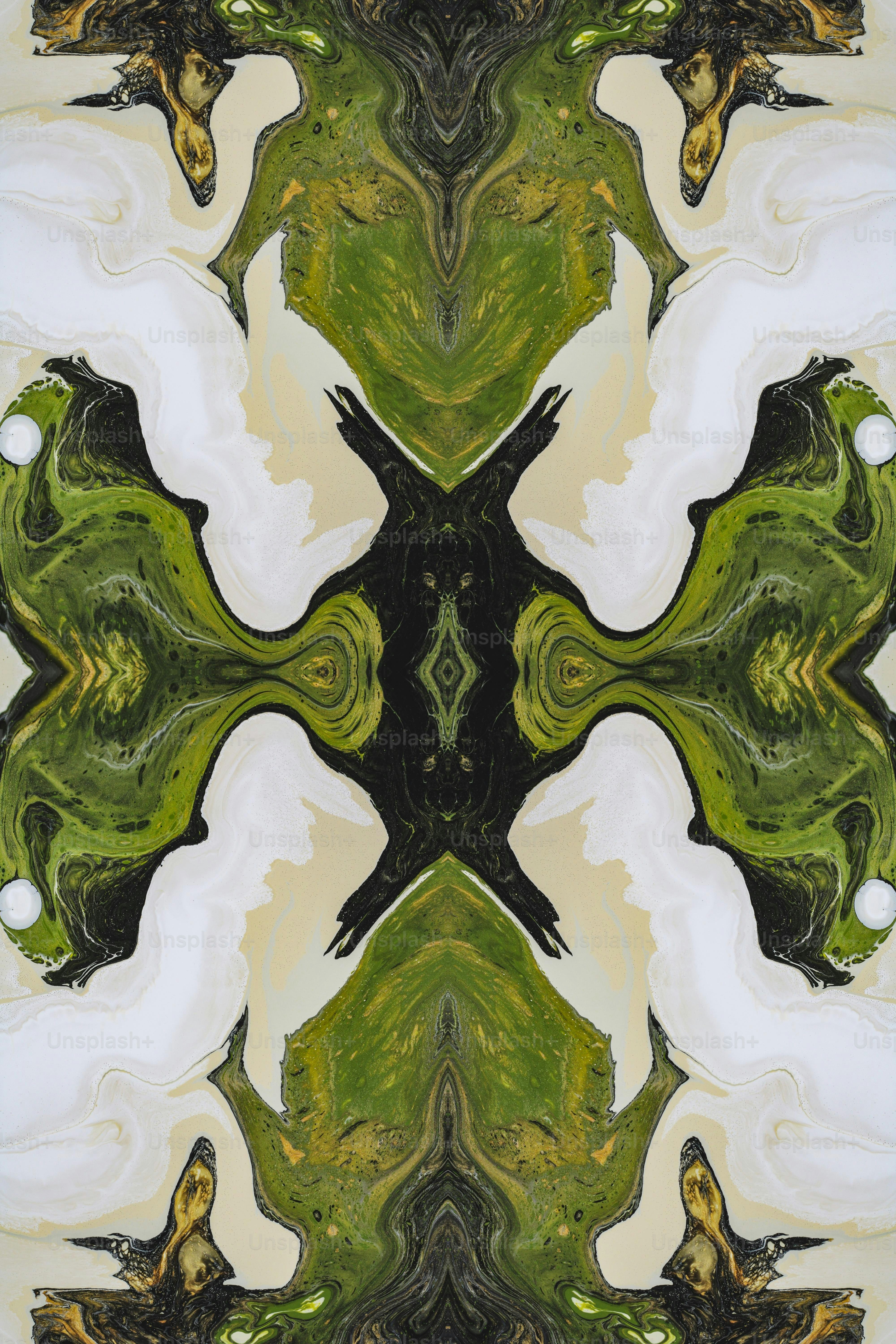 A picture of a green and white abstract design photo Art Image on