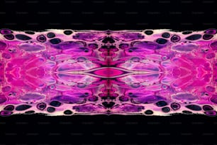 a pink and purple pattern on a black background