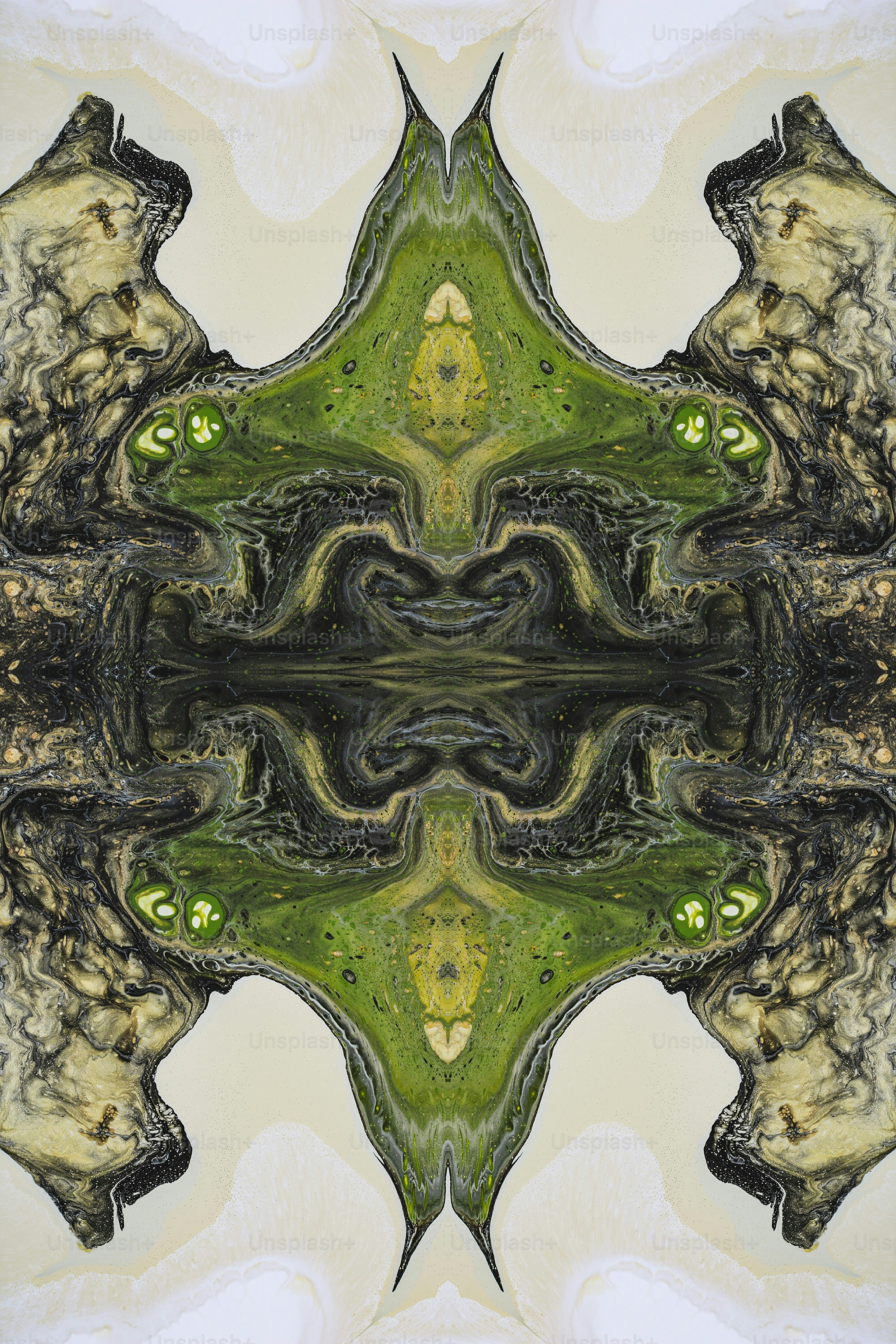 Una imagen de un diseño abstracto verde y negro