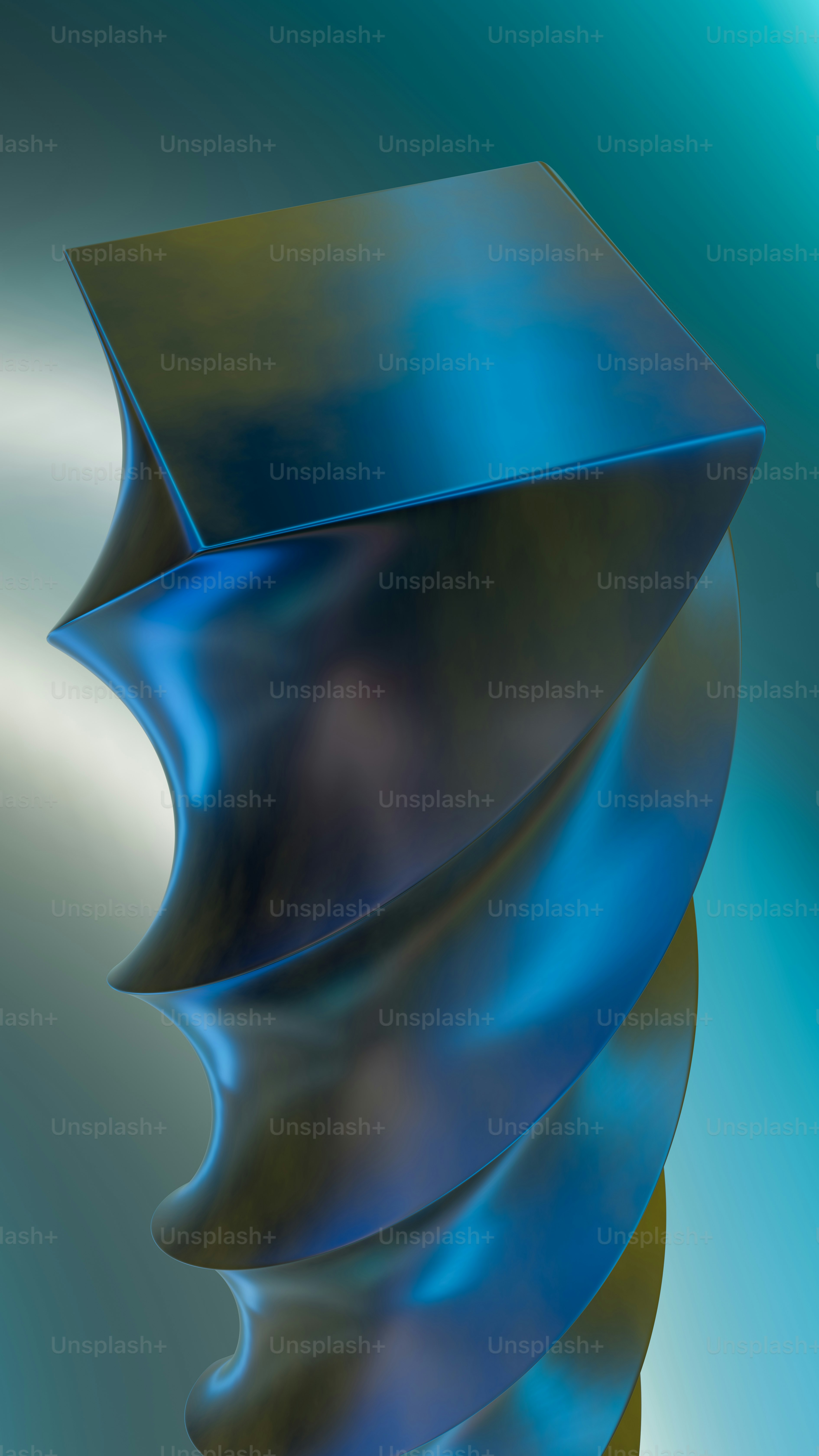 ein blaues Objekt mit einem gekrümmten Design