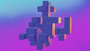 a computer generated image of a cross on a purple and blue background