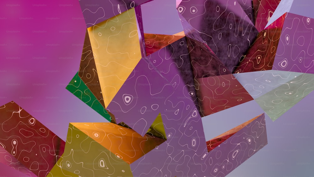 um fundo abstrato multicolorido com uma variedade de formas