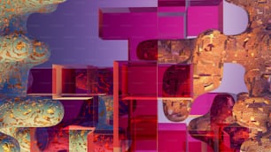 ein digitales Gemälde abstrakter Formen und Farben