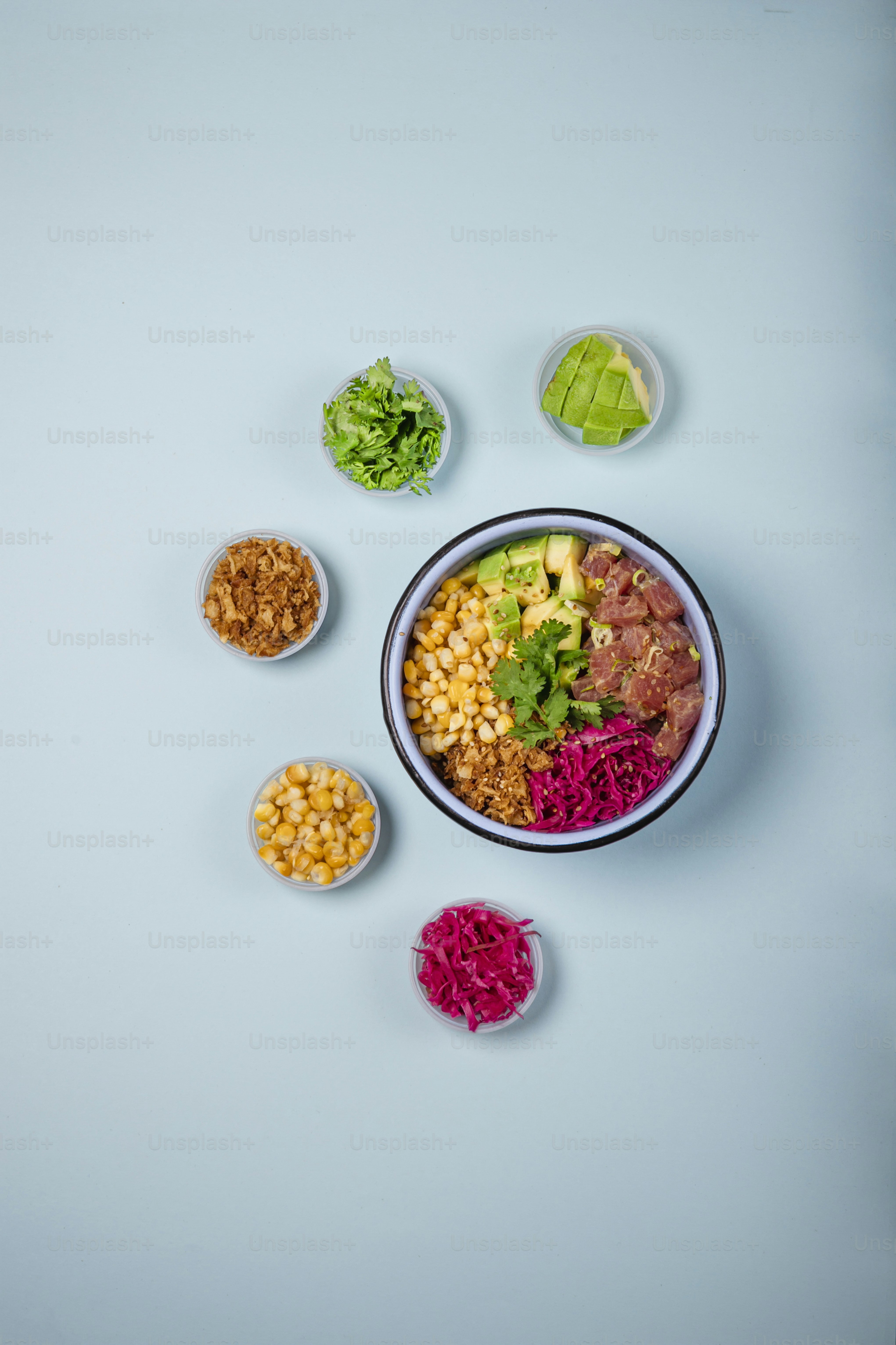 a bowl filled with different types of food