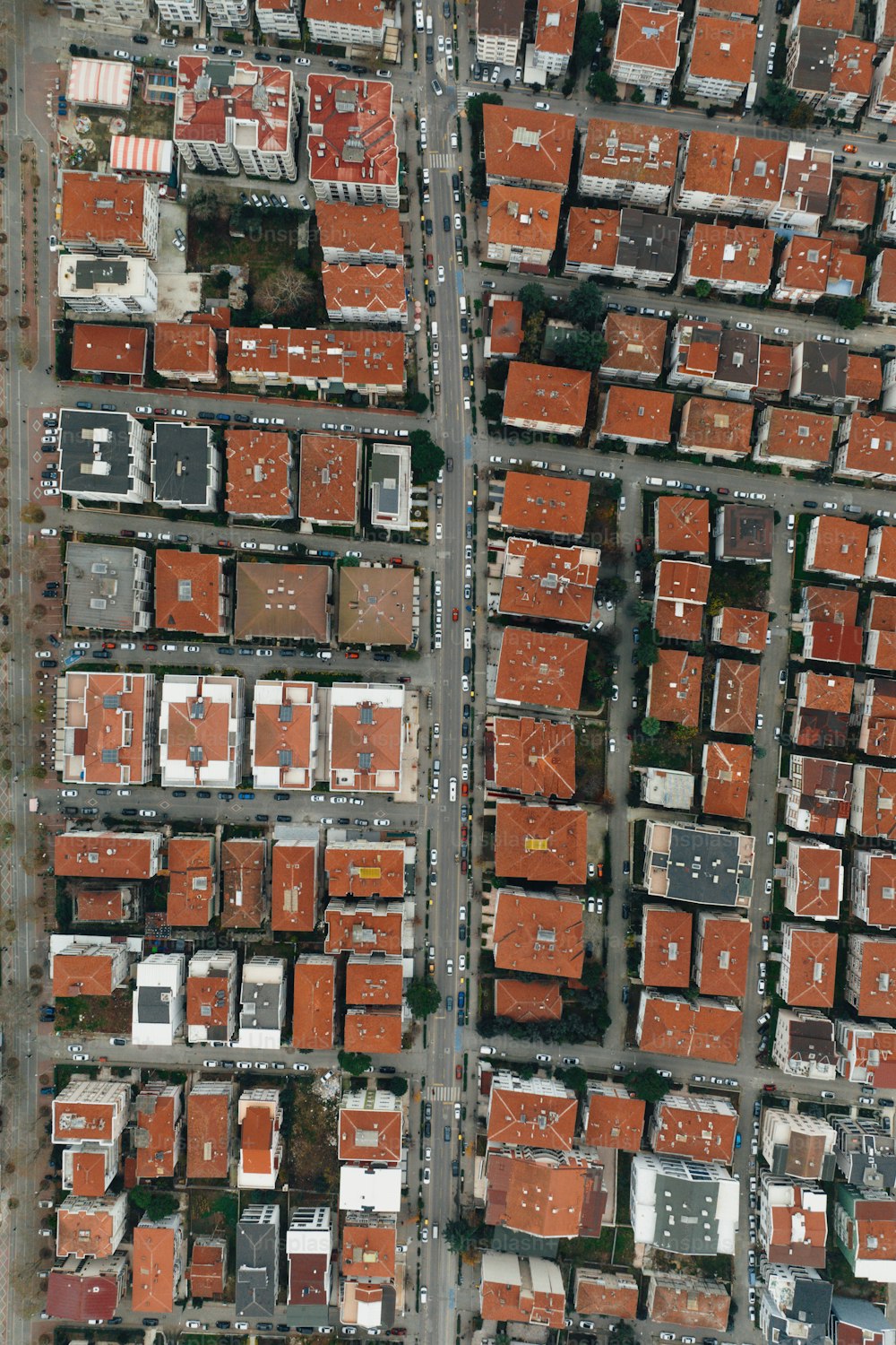 an aerial view of a city with lots of buildings